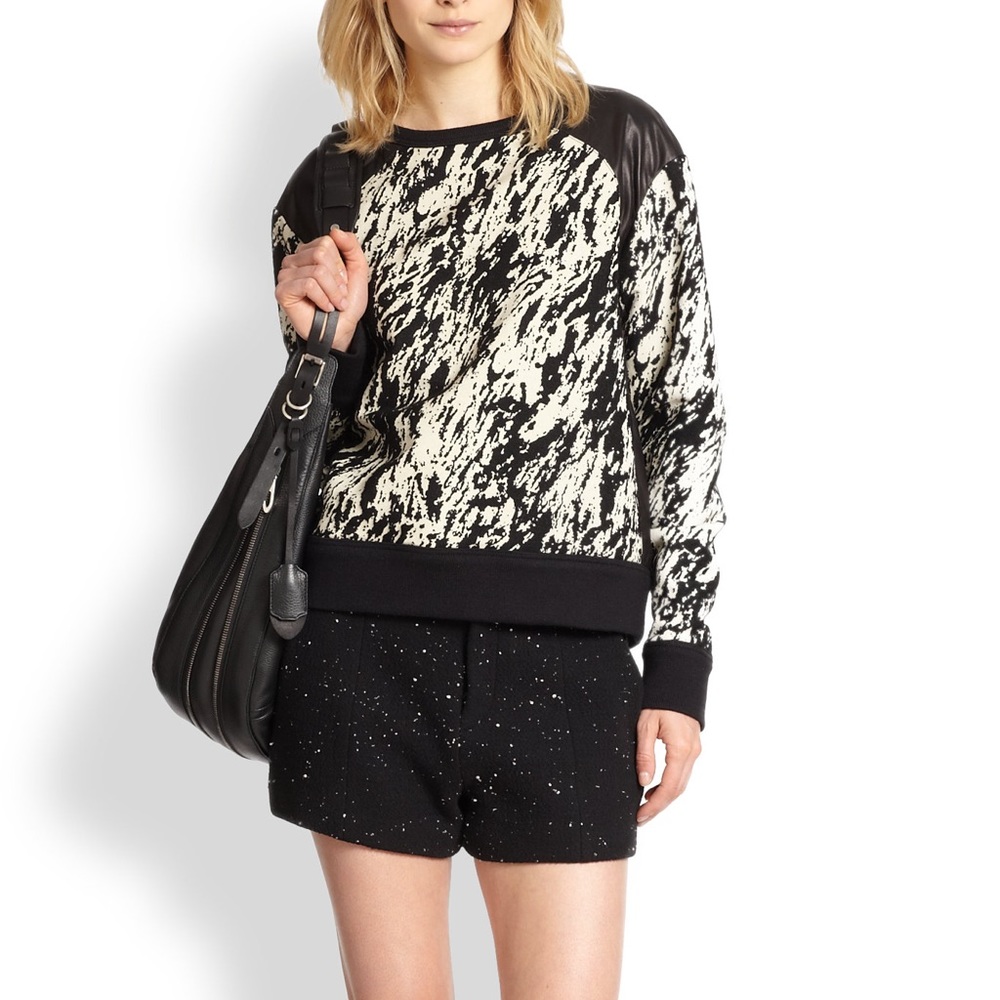 Rag and Bone NEW tweed speckled black shorts sz 10 - Picture 3 of 8